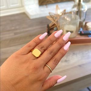 14k Milor Italian gold Resin SQUARE SIGNET RING